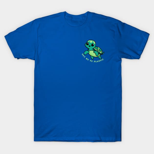 Sea Turtle Say No to Plastic T-Shirt by Midnight Pixels